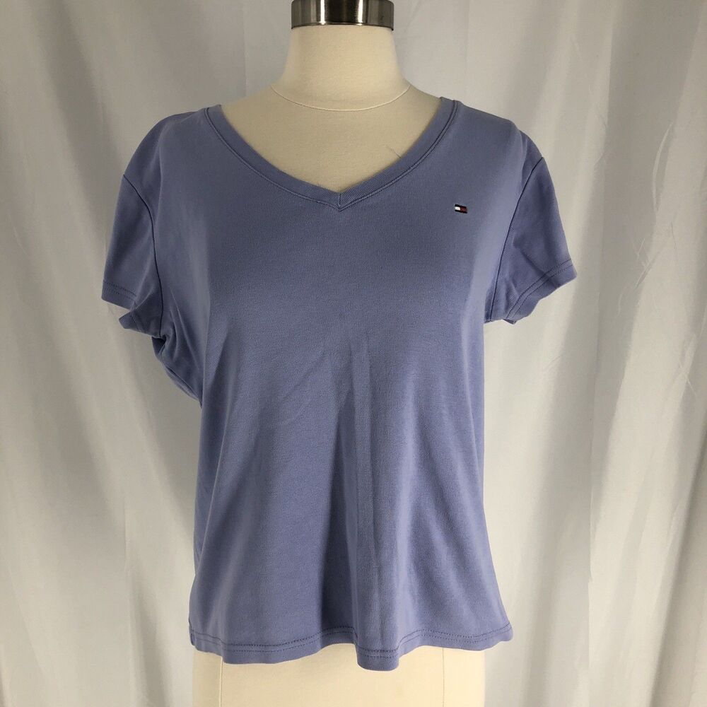 Tommy Hilfiger Periwinkle Blue V-Neck Tee XL